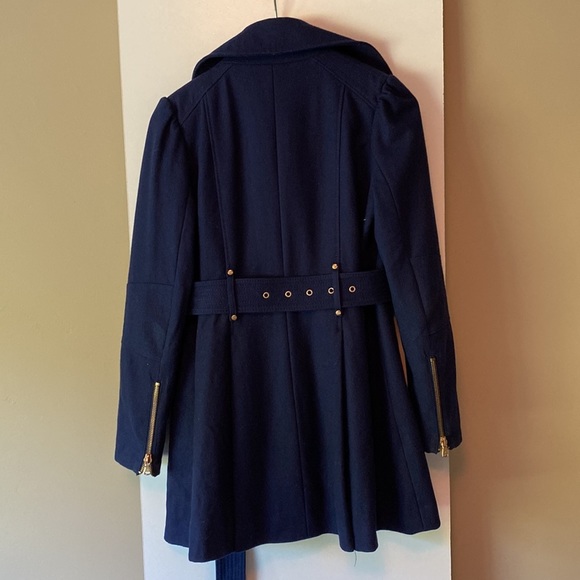 Kenneth Cole Wool Blend Asymmetrical Belted Coat size 12 - Picture 7 of 8